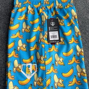 BL101 Kids Banana Print Shorts - Blue